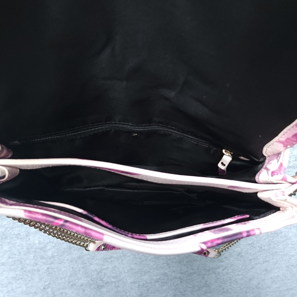 Kate Spade Emerson Place Roses Lenia Leather Shoulder Bag In Plum Dawn - Picture 9 of 13